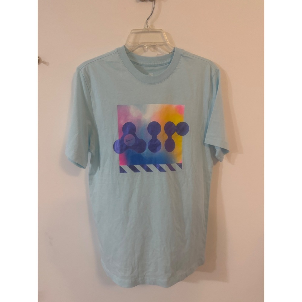 Nike Sportswear Air Graphic Tee Light Blue Cotton T-Shirt Womens Small